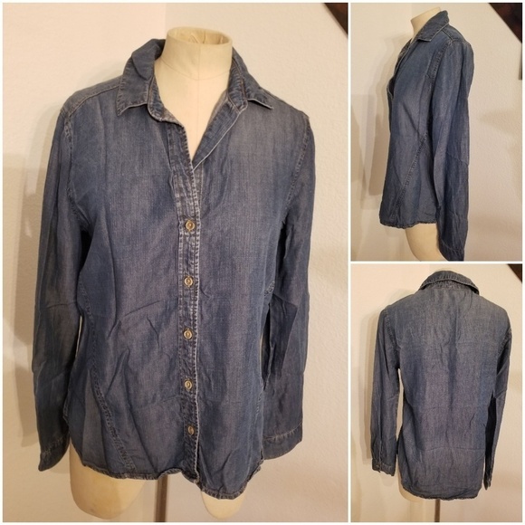 Cloth & Stone Chambray Top Sz S Button Up Tunic - Picture 1 of 5